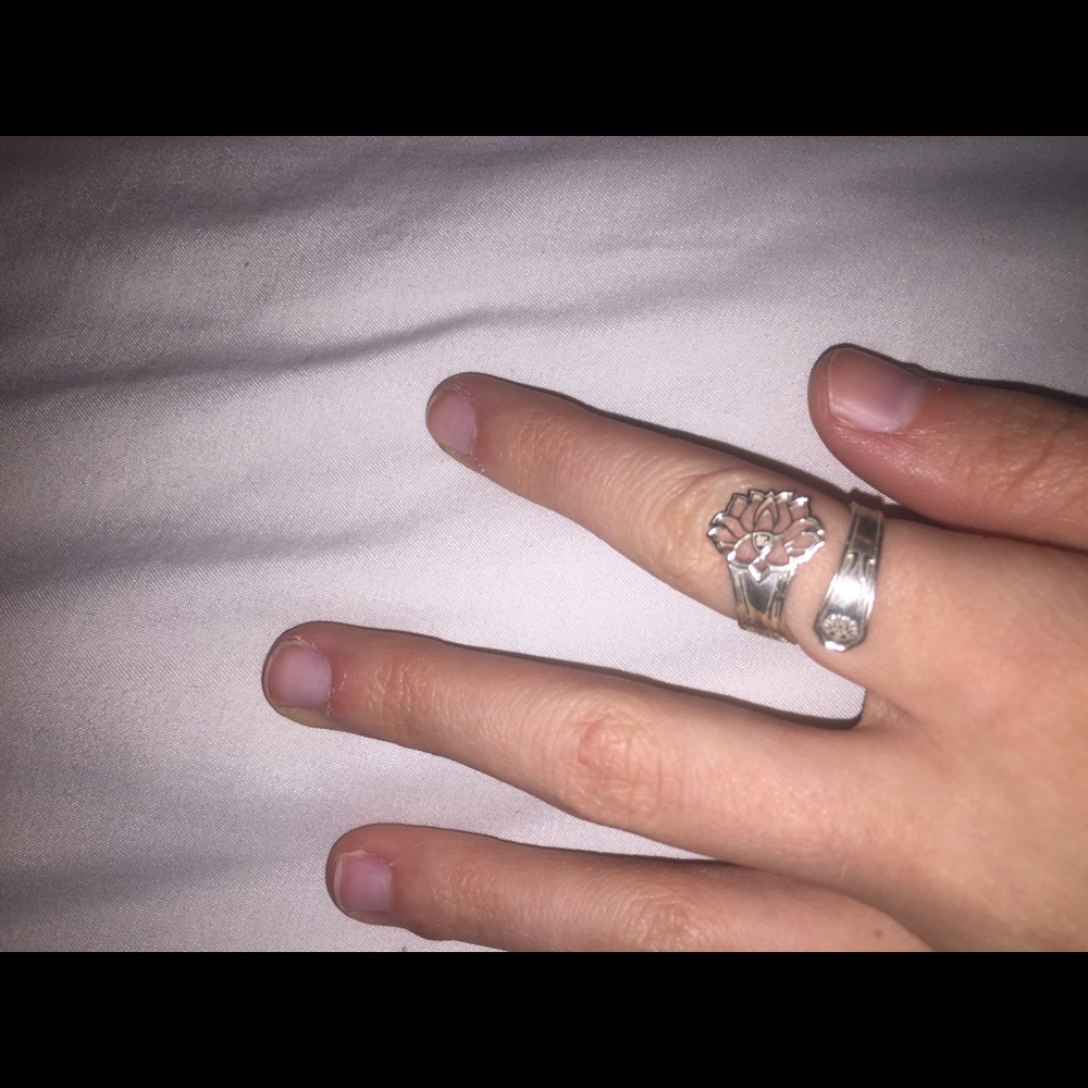Alex and Ani lotus flower spoon ring